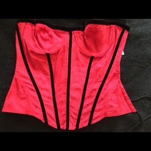 Red and black corset